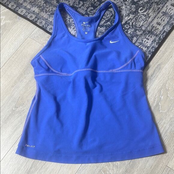 Nike Women's dry fit size Large elastika Blue Athletic Tank - Picture 1 of 9